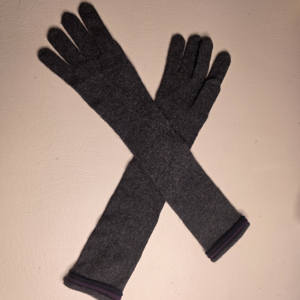 Elegant Charcoal Long Women's Gloves